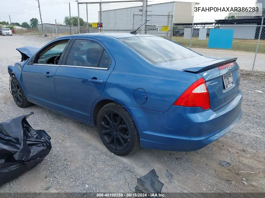 2010 Ford Fusion Se VIN: 3FAHP0HAXAR386283 Lot: 40100259