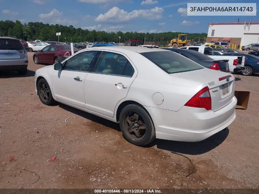 3FAHP0HA6AR414743 2010 Ford Fusion Se