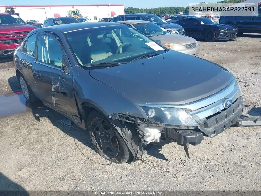 2010 Ford Fusion Se VIN: 3FAHP0HA3AR322991 Lot: 40118844