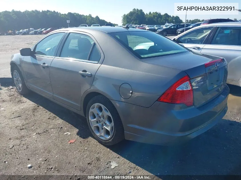 3FAHP0HA3AR322991 2010 Ford Fusion Se