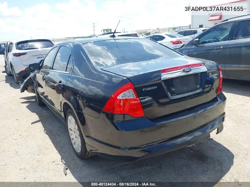 2010 Ford Fusion Hybrid VIN: 3FADP0L37AR431655 Lot: 40124434