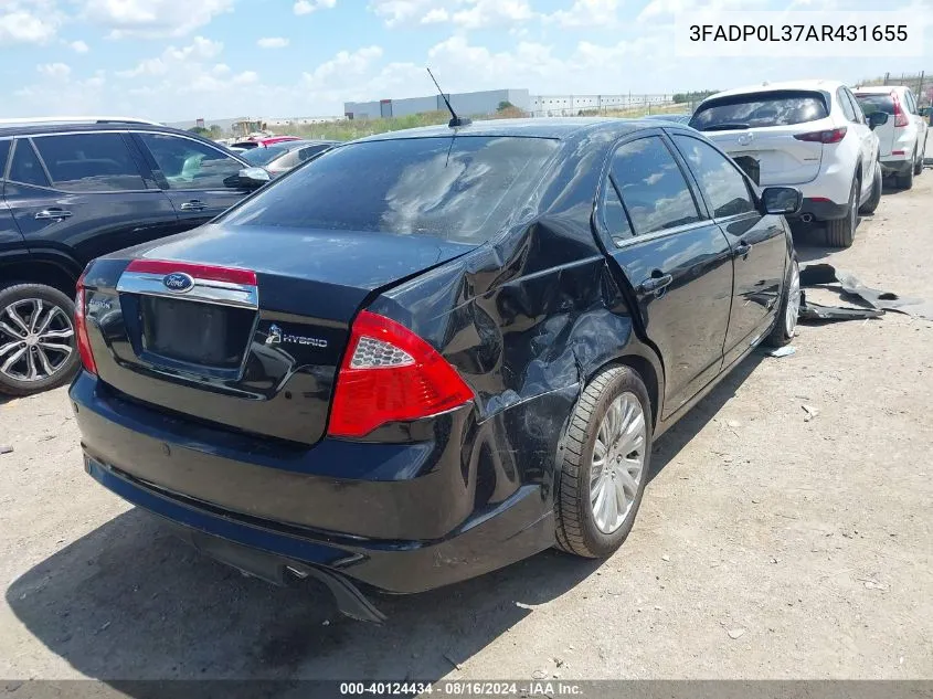 2010 Ford Fusion Hybrid VIN: 3FADP0L37AR431655 Lot: 40124434