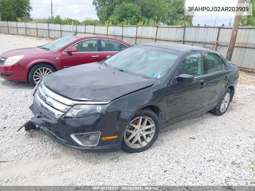 2010 Ford Fusion Sel VIN: 3FAHP0JG2AR203909 Lot: 40136412