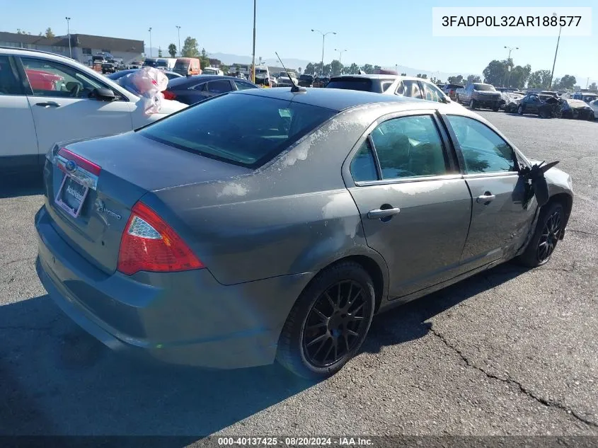 2010 Ford Fusion Hybrid VIN: 3FADP0L32AR188577 Lot: 40137425