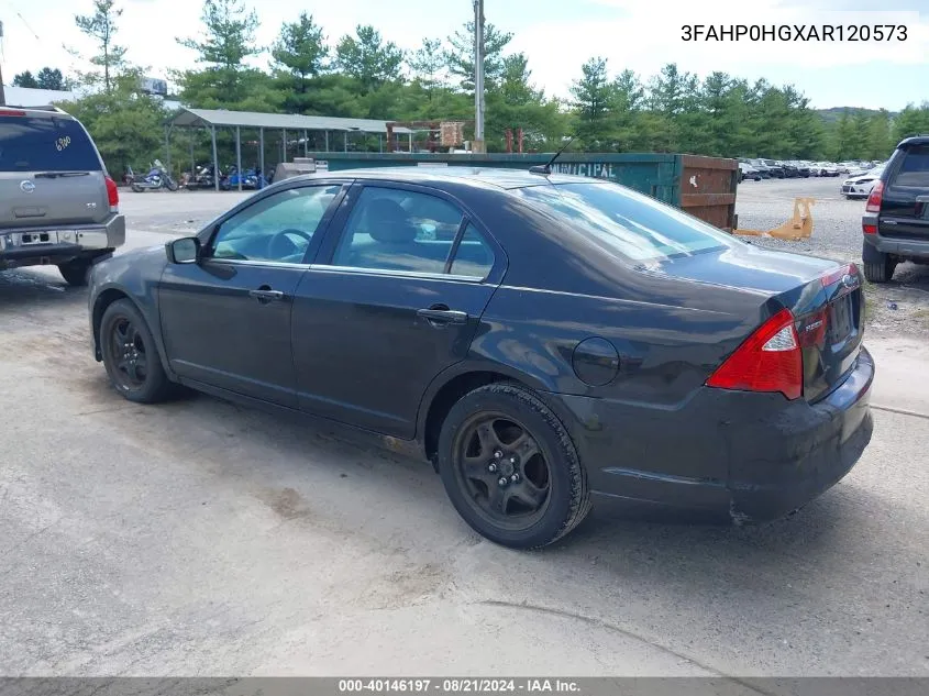 2010 Ford Fusion Se VIN: 3FAHP0HGXAR120573 Lot: 40146197