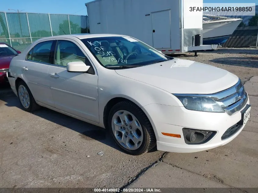 2010 Ford Fusion Se VIN: 3FAHP0HG4AR198850 Lot: 40149852