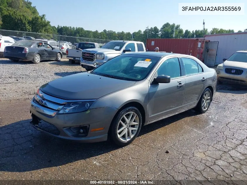 2010 Ford Fusion Sel VIN: 3FAHP0JA2AR355569 Lot: 40151552