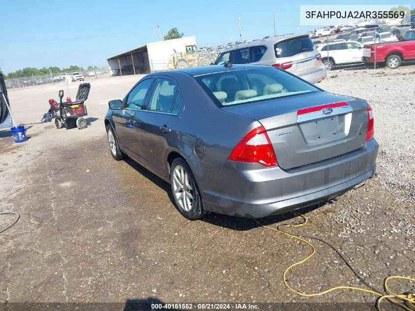 2010 Ford Fusion Sel VIN: 3FAHP0JA2AR355569 Lot: 40151552