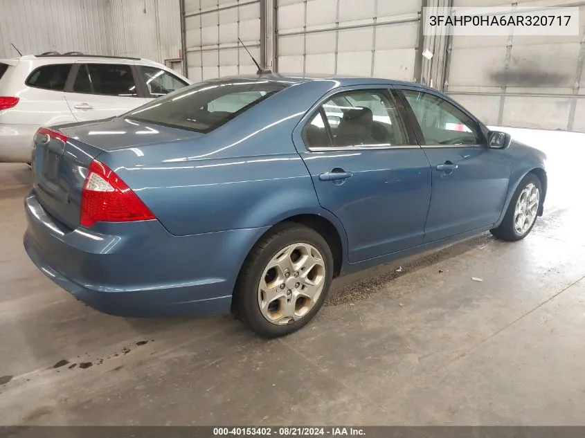 2010 Ford Fusion Se VIN: 3FAHP0HA6AR320717 Lot: 40153402