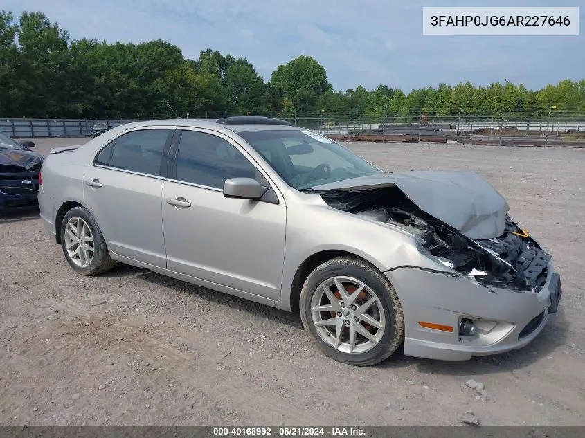 2010 Ford Fusion VIN: 3FAHP0JG6AR227646 Lot: 40168992