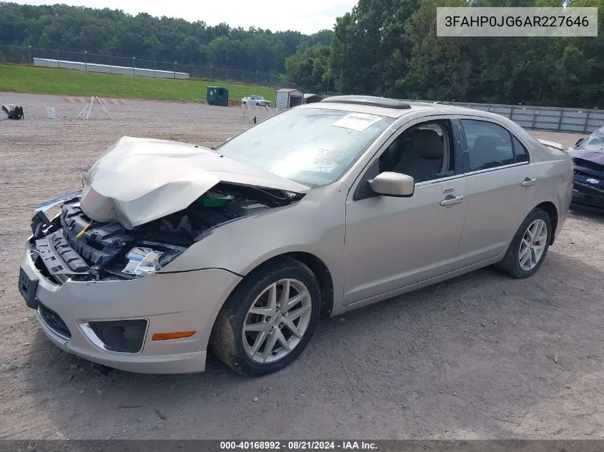 2010 Ford Fusion VIN: 3FAHP0JG6AR227646 Lot: 40168992