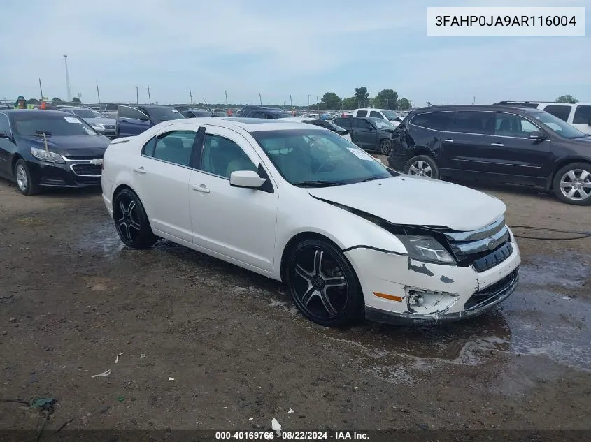 2010 Ford Fusion Sel VIN: 3FAHP0JA9AR116004 Lot: 40169766