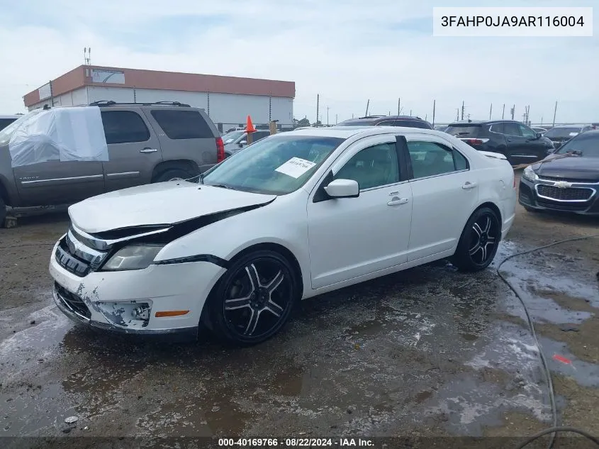 2010 Ford Fusion Sel VIN: 3FAHP0JA9AR116004 Lot: 40169766