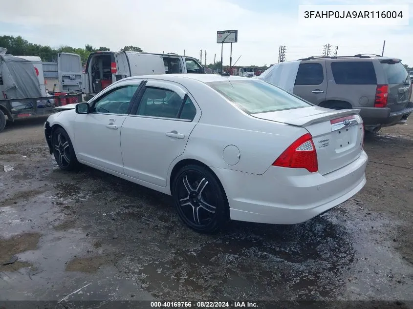 2010 Ford Fusion Sel VIN: 3FAHP0JA9AR116004 Lot: 40169766