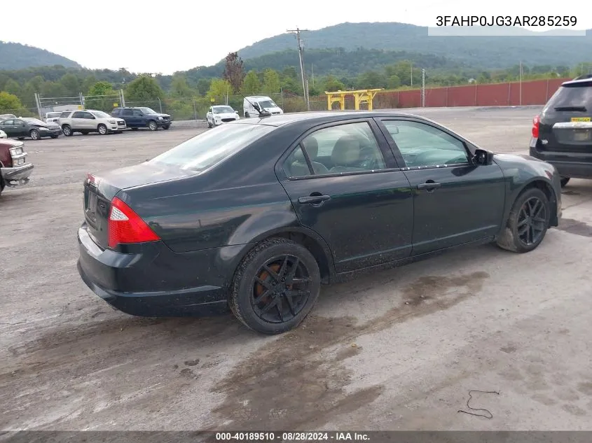 3FAHP0JG3AR285259 2010 Ford Fusion Sel