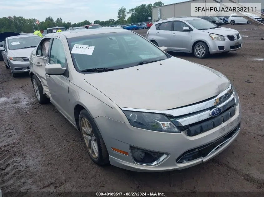 2010 Ford Fusion Sel VIN: 3FAHP0JA2AR382111 Lot: 40189517