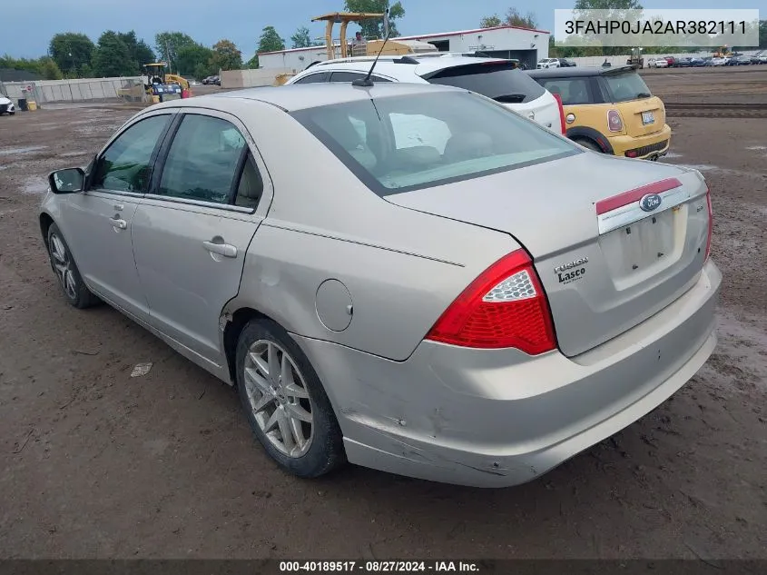 2010 Ford Fusion Sel VIN: 3FAHP0JA2AR382111 Lot: 40189517