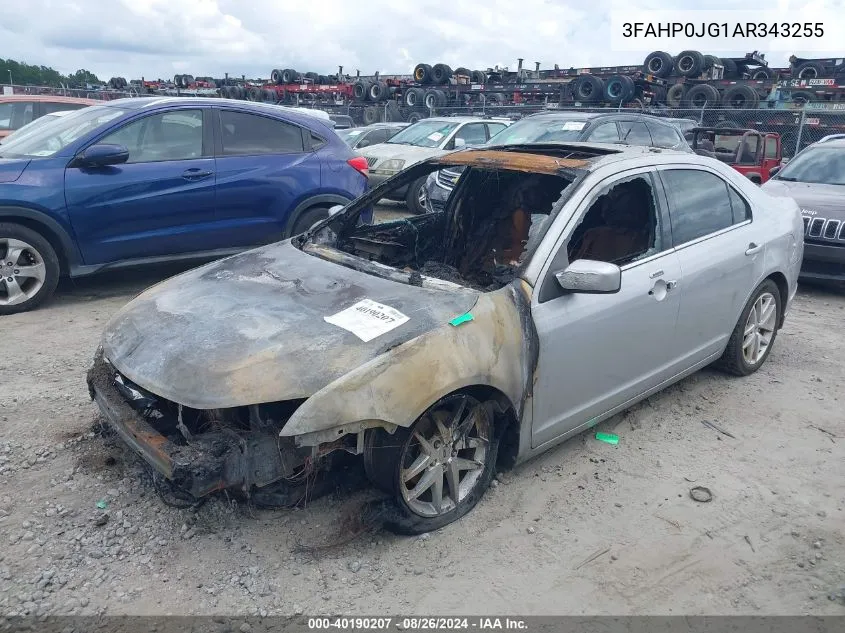 2010 Ford Fusion Sel VIN: 3FAHP0JG1AR343255 Lot: 40190207