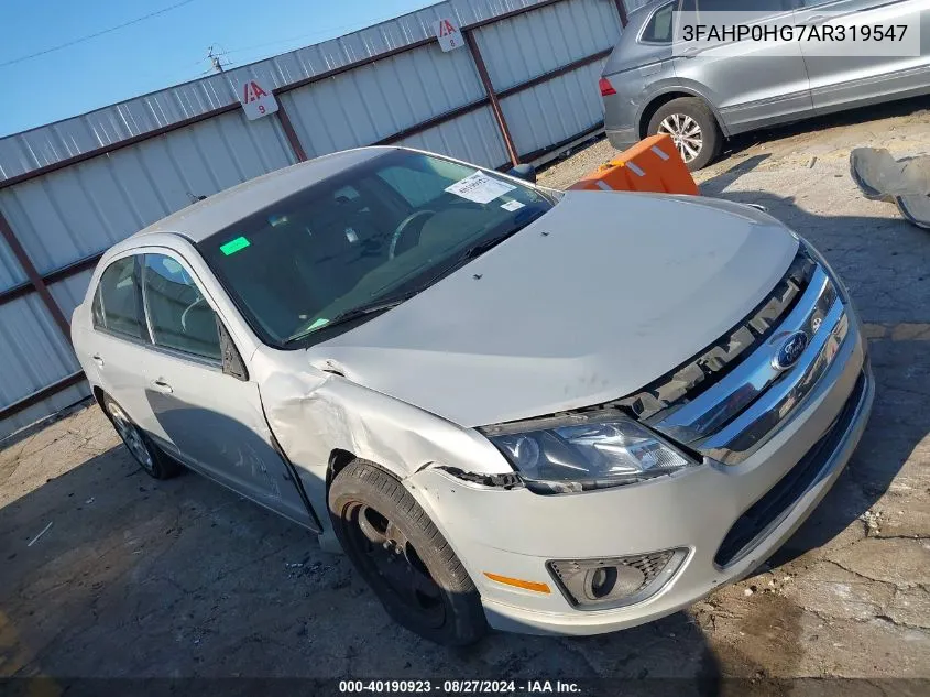 2010 Ford Fusion Se VIN: 3FAHP0HG7AR319547 Lot: 40190923