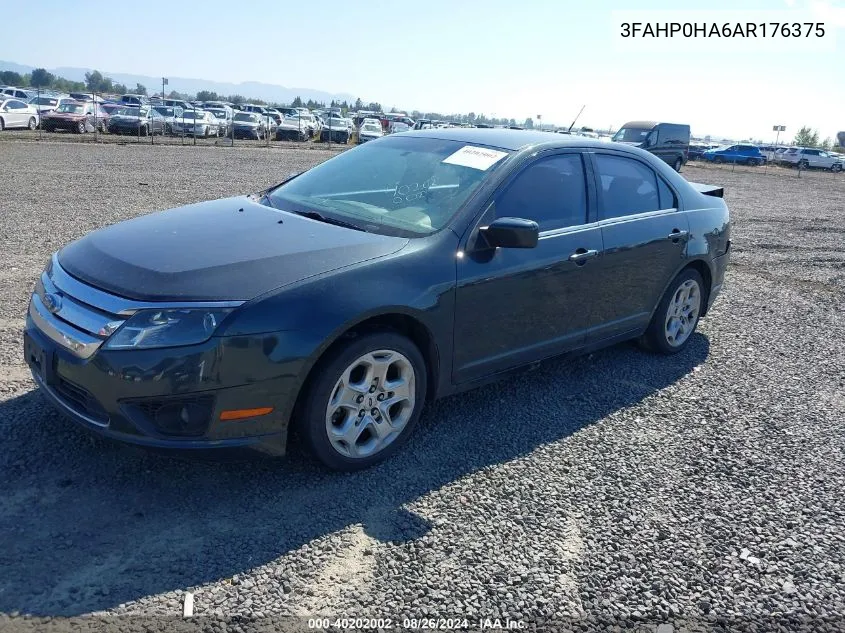 2010 Ford Fusion Se VIN: 3FAHP0HA6AR176375 Lot: 40202002