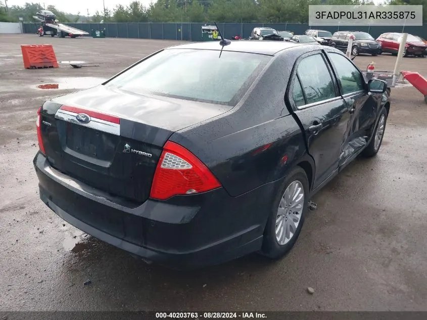 2010 Ford Fusion Hybrid VIN: 3FADP0L31AR335875 Lot: 40203763