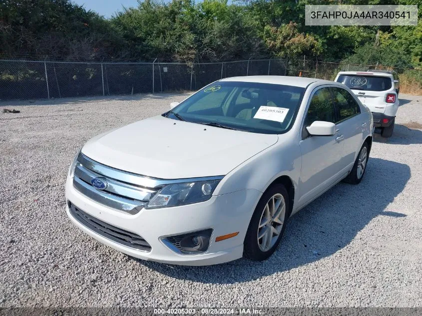 2010 Ford Fusion Sel VIN: 3FAHP0JA4AR340541 Lot: 40205303