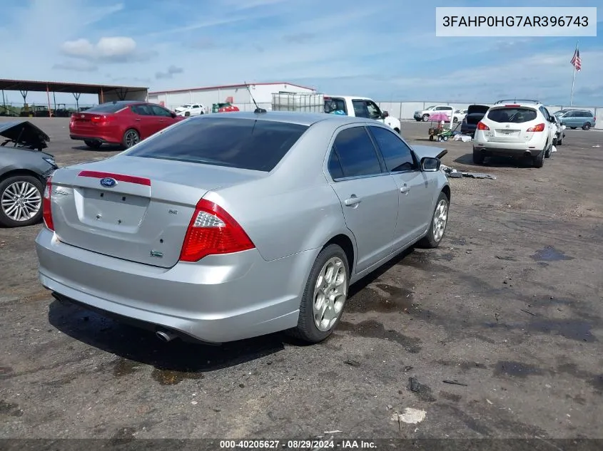 2010 Ford Fusion Se VIN: 3FAHP0HG7AR396743 Lot: 40205627