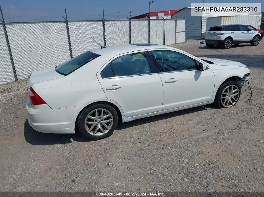 2010 Ford Fusion Sel VIN: 3FAHP0JA6AR283310 Lot: 40205649