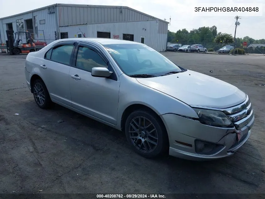 2010 Ford Fusion Se VIN: 3FAHP0HG8AR404848 Lot: 40208762