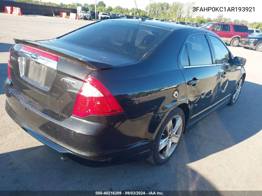 2010 Ford Fusion Sport VIN: 3FAHP0KC1AR193921 Lot: 40216289