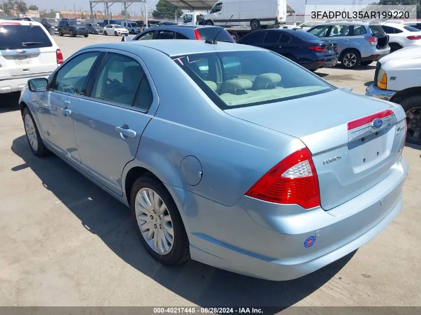 2010 Ford Fusion Hybrid VIN: 3FADP0L35AR199220 Lot: 40217445