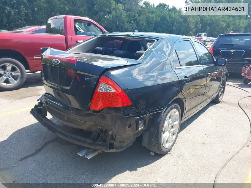 2010 Ford Fusion Se VIN: 3FAHP0HA1AR424631 Lot: 40220007