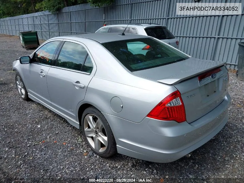 2010 Ford Fusion Sport VIN: 3FAHP0DC7AR334052 Lot: 40223220