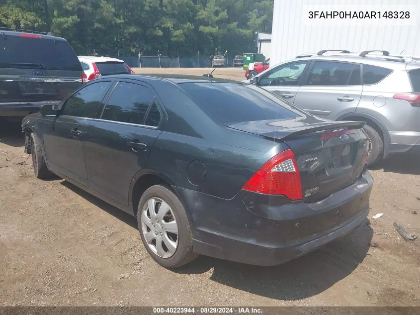 2010 Ford Fusion Se VIN: 3FAHP0HA0AR148328 Lot: 40223944