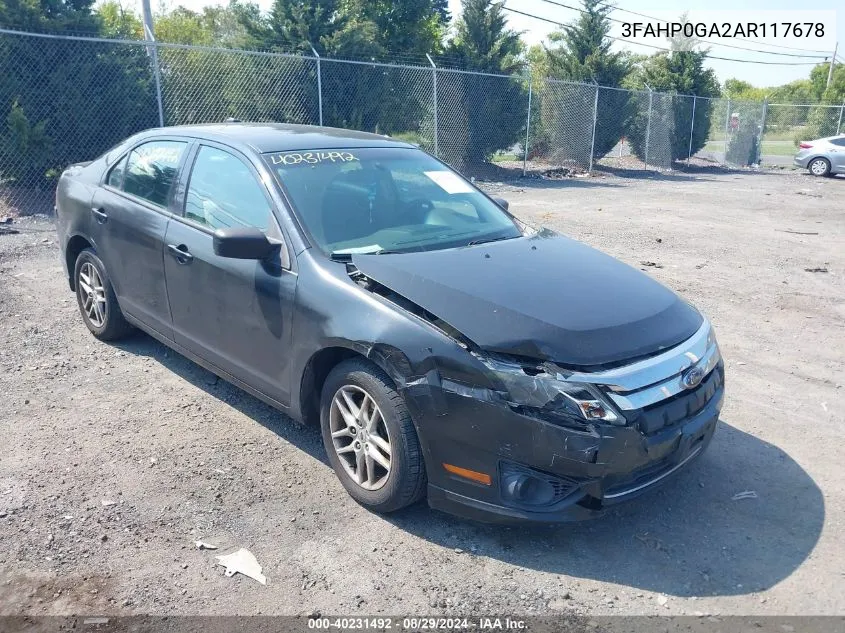 2010 Ford Fusion S VIN: 3FAHP0GA2AR117678 Lot: 40231492