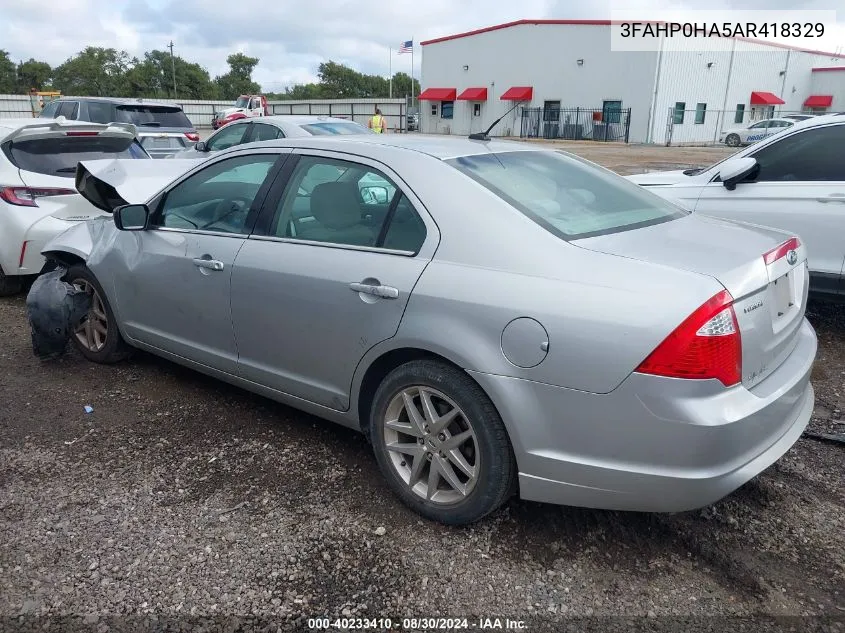 2010 Ford Fusion Se VIN: 3FAHP0HA5AR418329 Lot: 40233410