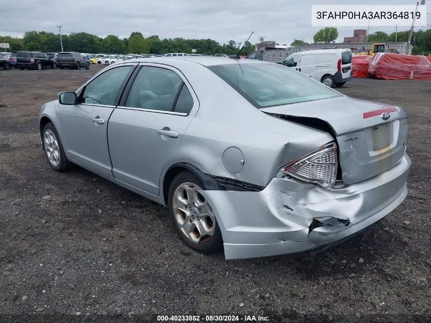 2010 Ford Fusion Se VIN: 3FAHP0HA3AR364819 Lot: 40233852