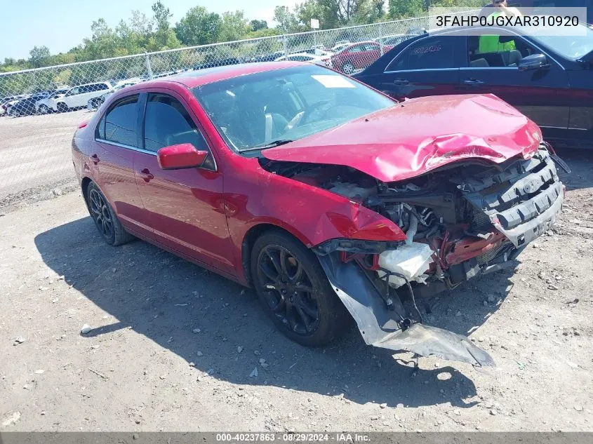 2010 Ford Fusion Sel VIN: 3FAHP0JGXAR310920 Lot: 40237863