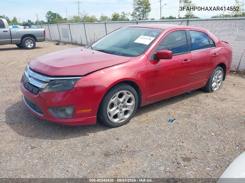 2010 Ford Fusion Se VIN: 3FAHP0HAXAR414552 Lot: 40242438