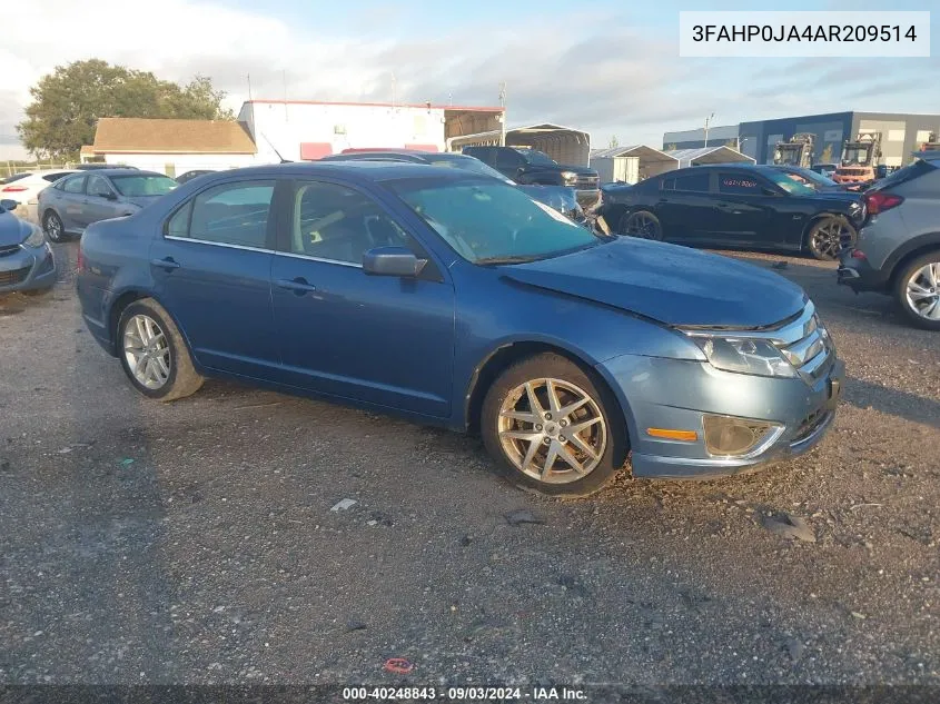 2010 Ford Fusion Sel VIN: 3FAHP0JA4AR209514 Lot: 40248843