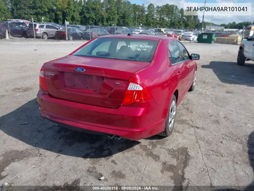 2010 Ford Fusion Se VIN: 3FAHP0HA9AR101041 Lot: 40250318