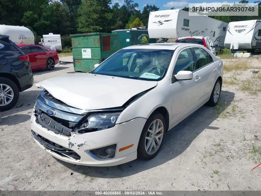 2010 Ford Fusion Sel VIN: 3FAHP0JG6AR390748 Lot: 40258585