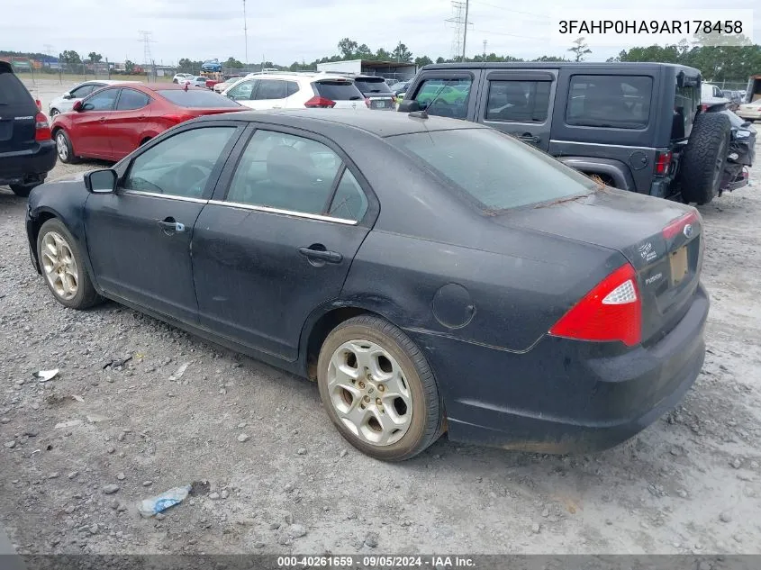 2010 Ford Fusion Se VIN: 3FAHP0HA9AR178458 Lot: 40261659