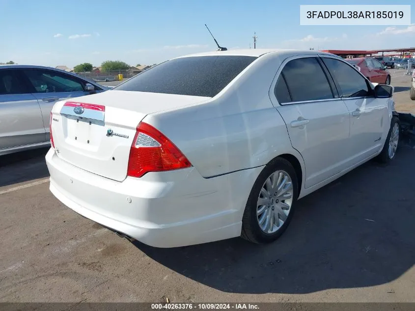 2010 Ford Fusion Hybrid VIN: 3FADP0L38AR185019 Lot: 40263376