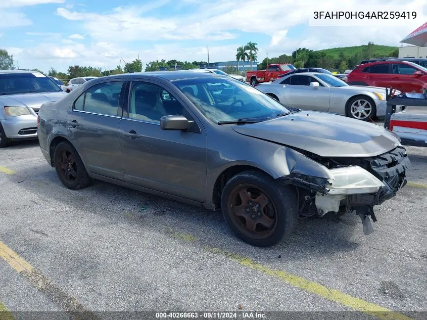 2010 Ford Fusion Se VIN: 3FAHP0HG4AR259419 Lot: 40266663