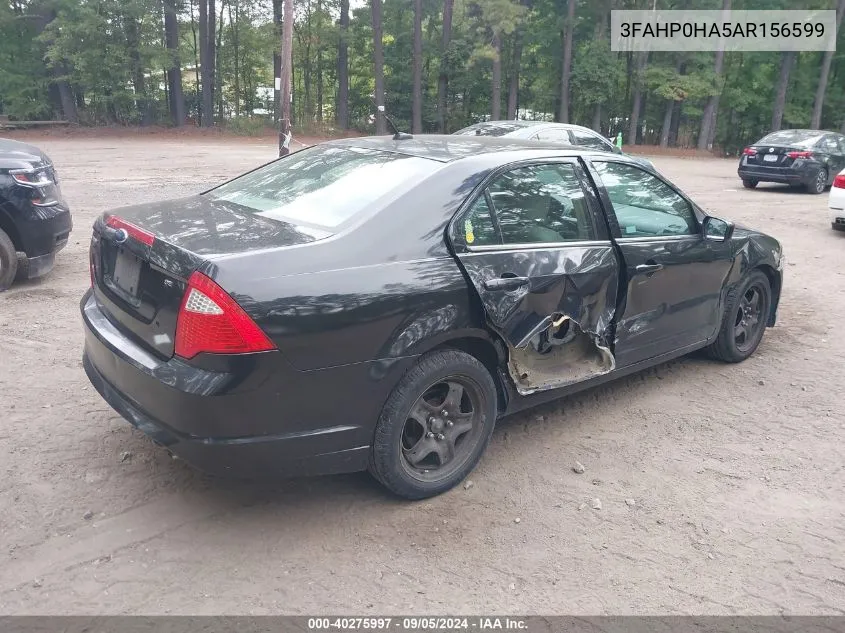 2010 Ford Fusion Se VIN: 3FAHP0HA5AR156599 Lot: 40275997