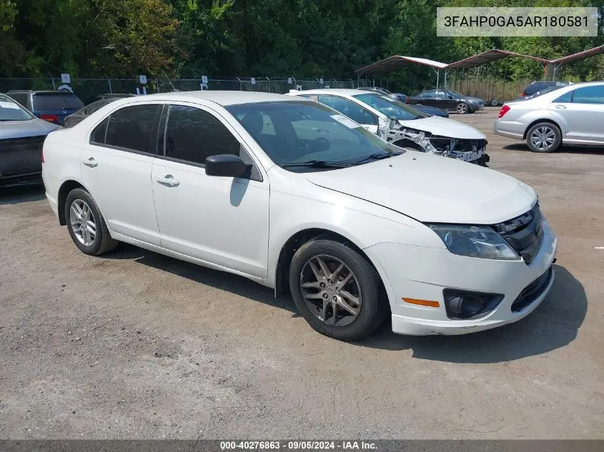 2010 Ford Fusion S VIN: 3FAHP0GA5AR180581 Lot: 40276863