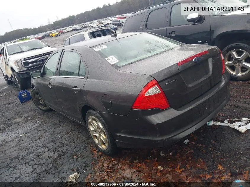 2010 Ford Fusion Se VIN: 3FAHP0HA1AR291143 Lot: 40277556