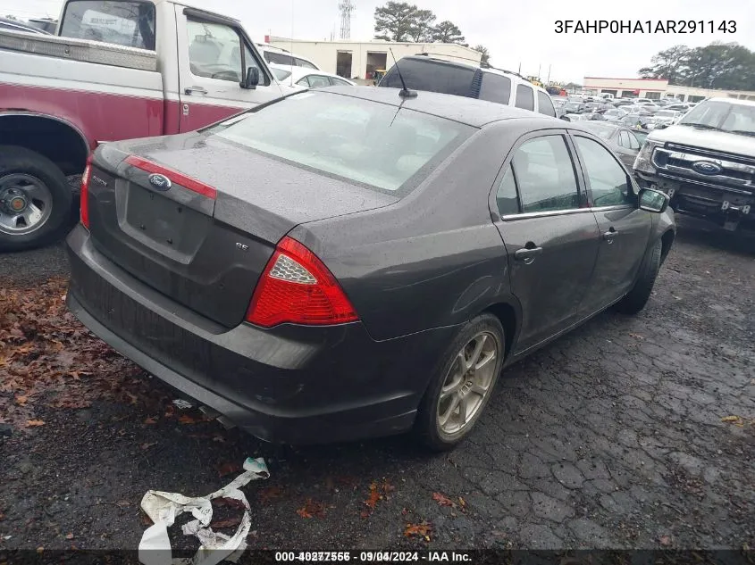 2010 Ford Fusion Se VIN: 3FAHP0HA1AR291143 Lot: 40277556