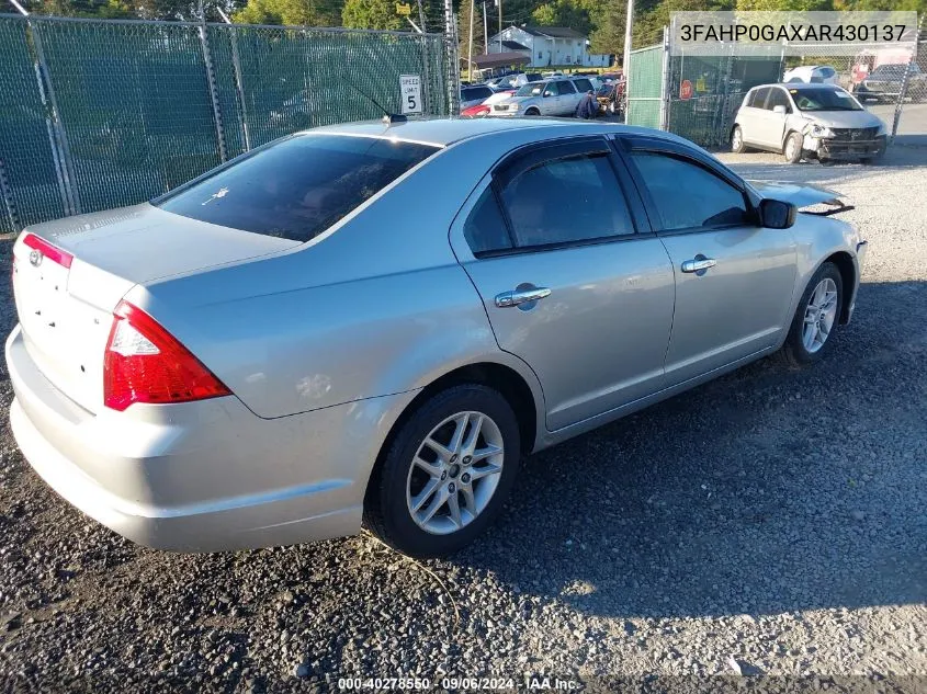 2010 Ford Fusion S VIN: 3FAHP0GAXAR430137 Lot: 40278550